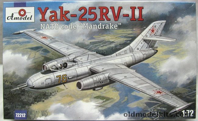 Amodel 1/72 Yak-25RV - II Mandrake, 72212 plastic model kit